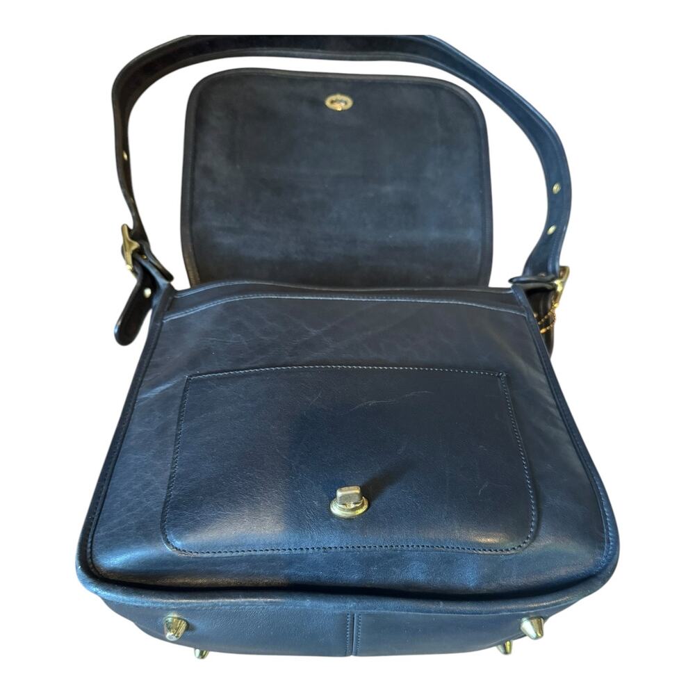 Vintage Y2K Coach Stewardess black leather crossbody bag 9525 adjustable strap - Picture 16 of 16